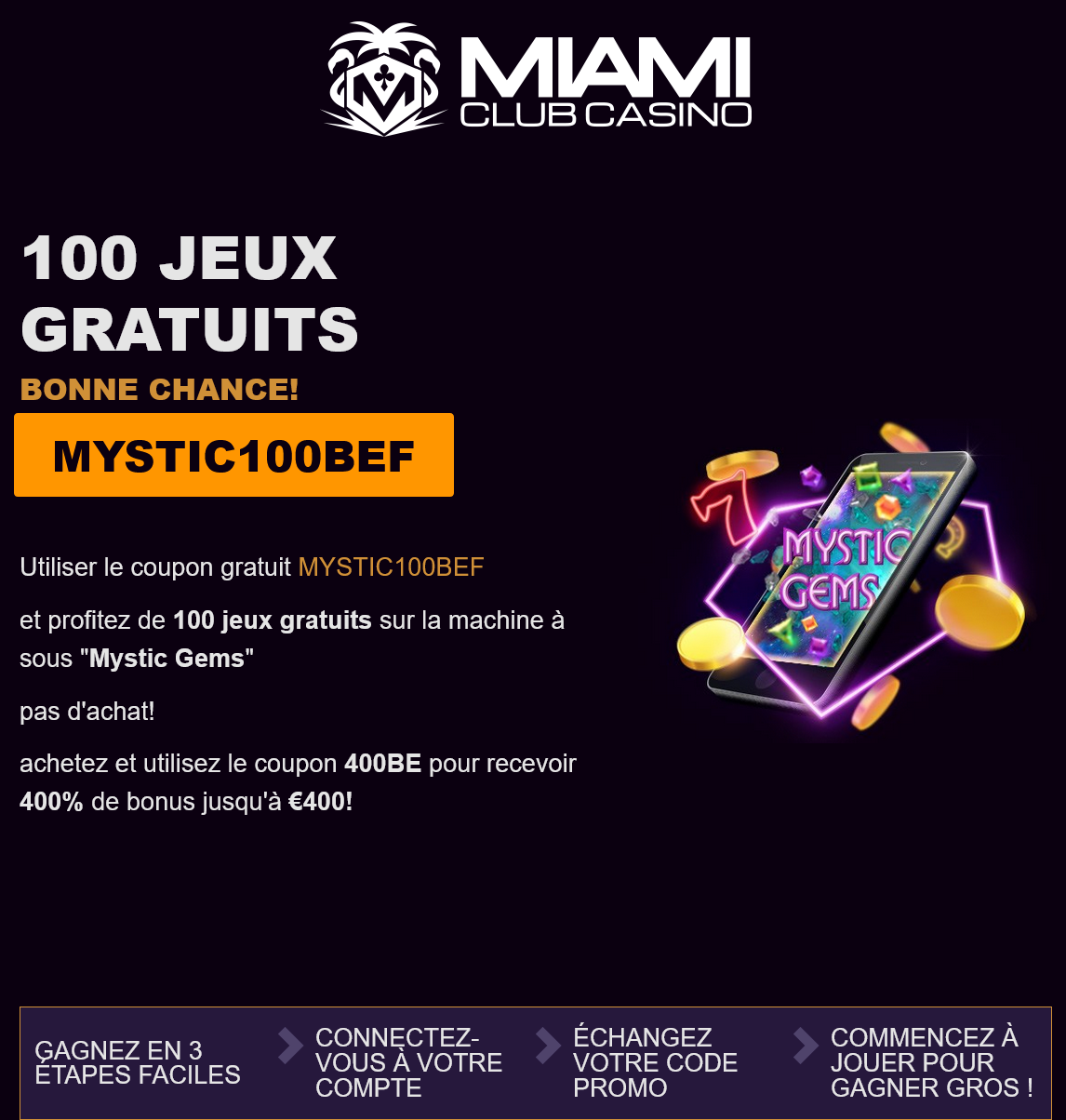 Miami
                                        Club Casino 100 Free Spins